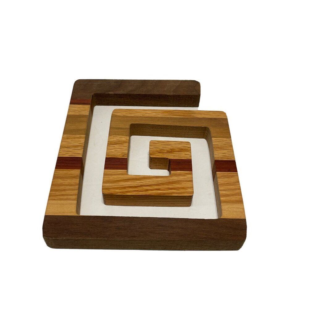 Handmade Exotic Wood Trivets Rack Pot Rest Geometric Coaster Stripes Spiral